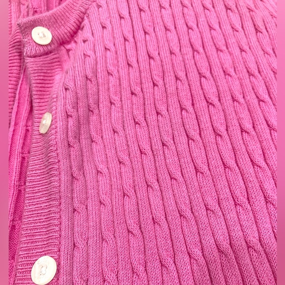 Lilly Pulitzer cable knit pink cardigan women’s size medium - Picture 6 of 6